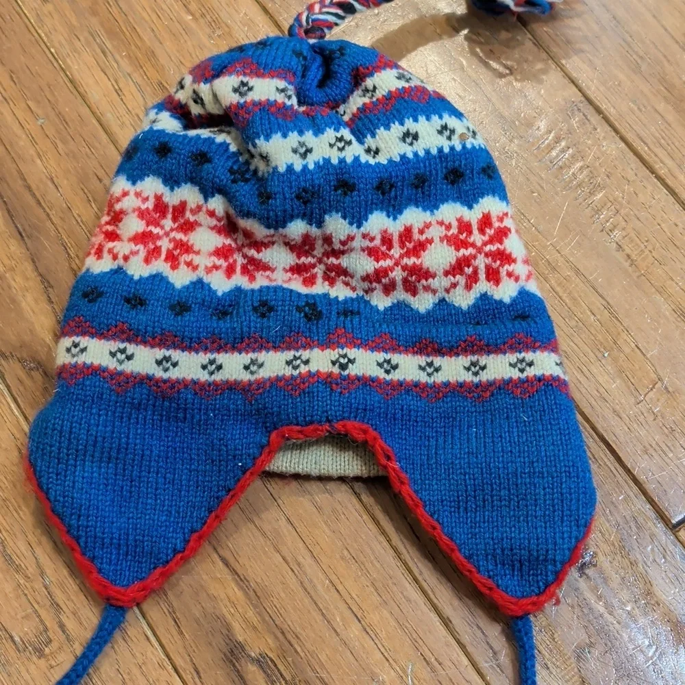 Hood Hats Cozy Blue and Red Kids Winter Hat
